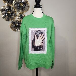 Urban Outfitters ZGY DENIM Oversized Sweatshirt Bright Green NWT Small